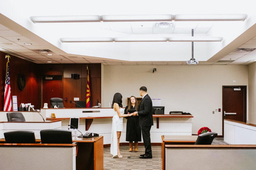 Courthouse wedding Arizona intimate ceremony