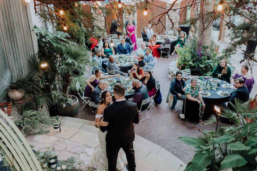 Bisbee wedding venue The Courtyard reception space