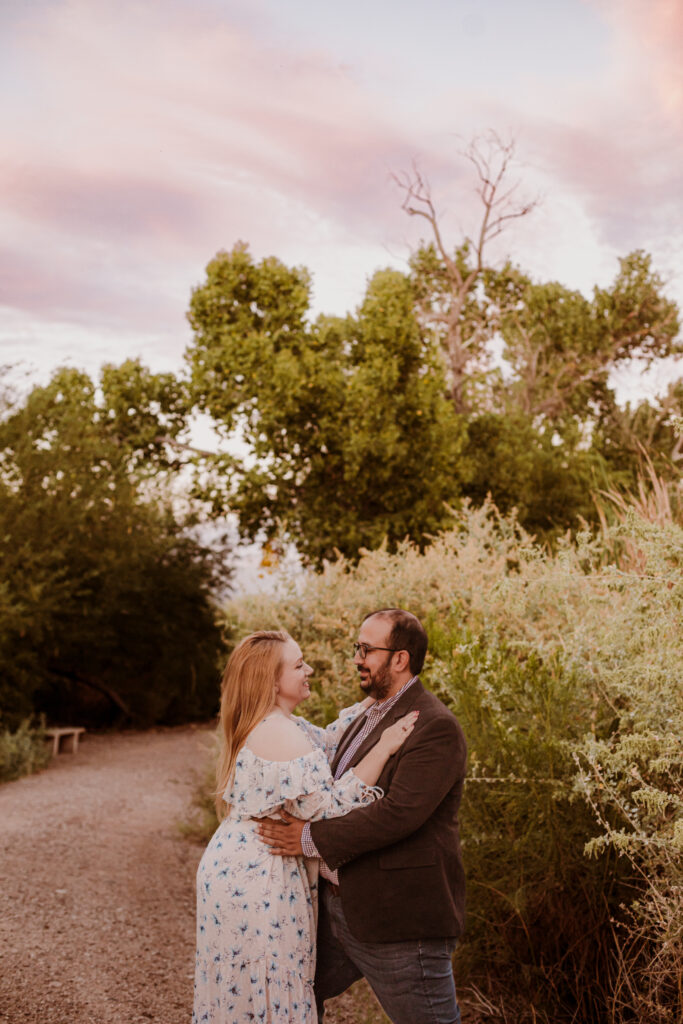 Sunset Tucson engagement photos at Sweetwater Wetlands