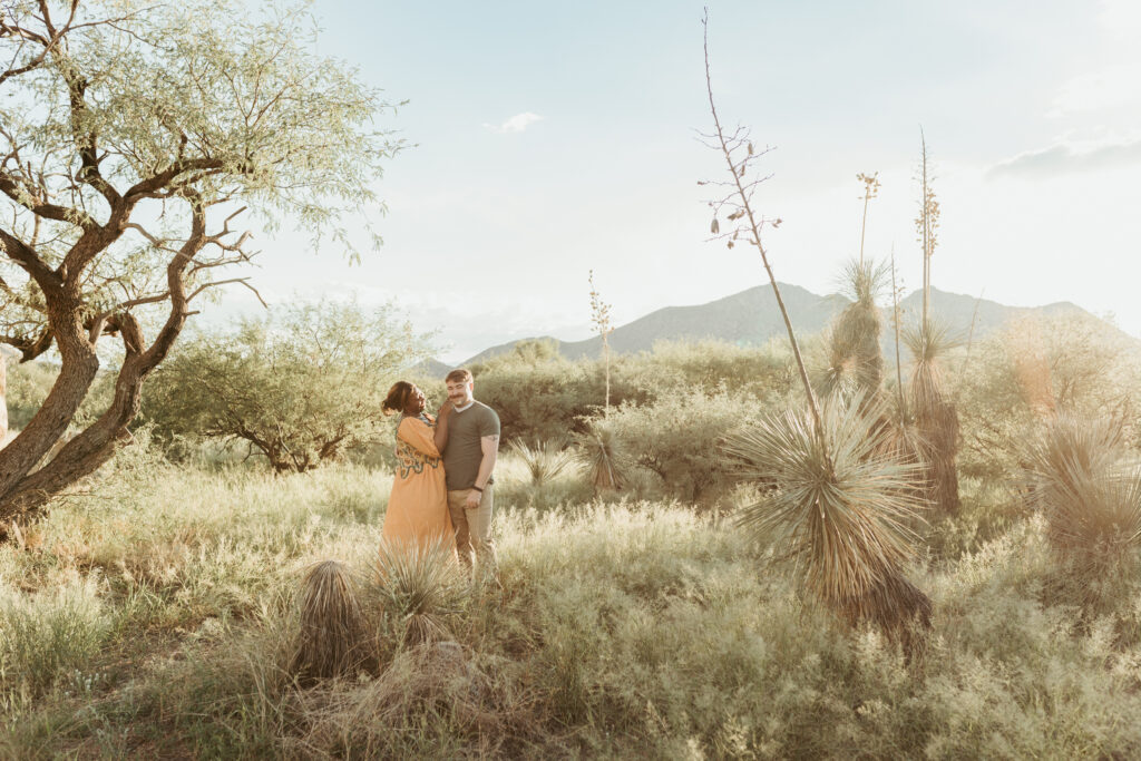 Triangle T Ranch engagement photos Dragoon Arizona at golden hour
