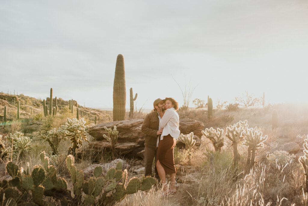 Saguaro National Park engagement session Tucson Arizona